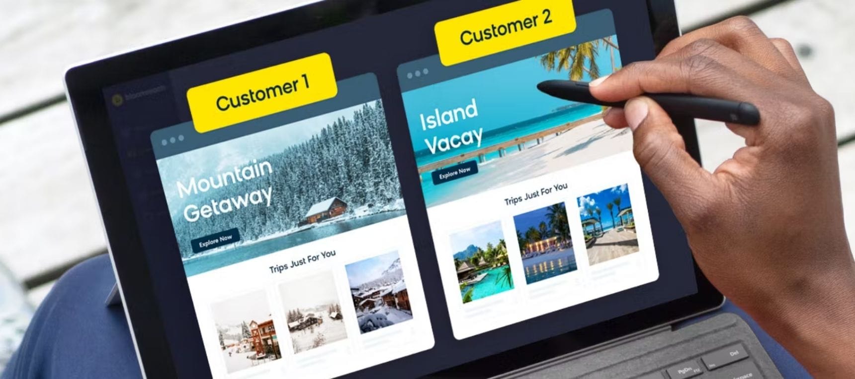 A marketer creating personalized marketing messages to increase customer engagement with their audience