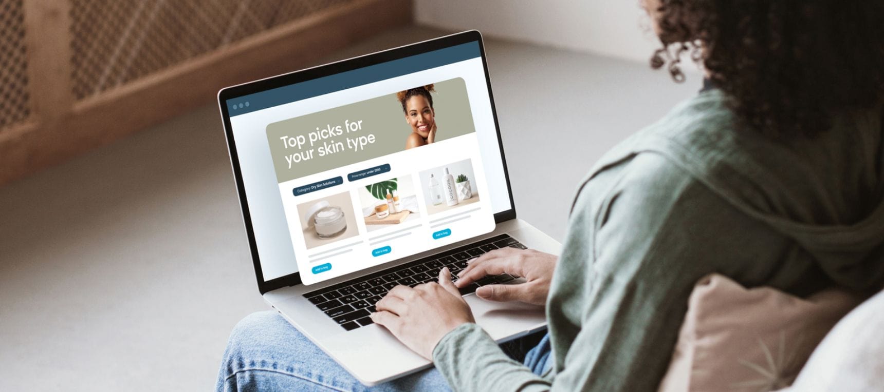 A customer receiving a personalized email that shows them similar products based on their individual preferences