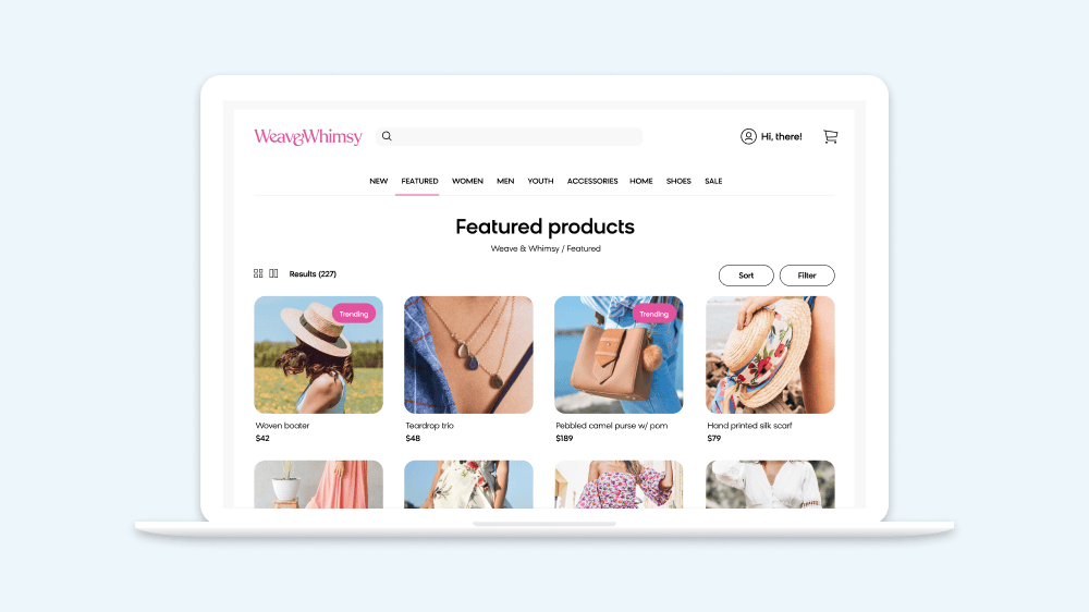 Bloomreach showing how their product can show a product featured in an email or social promotion